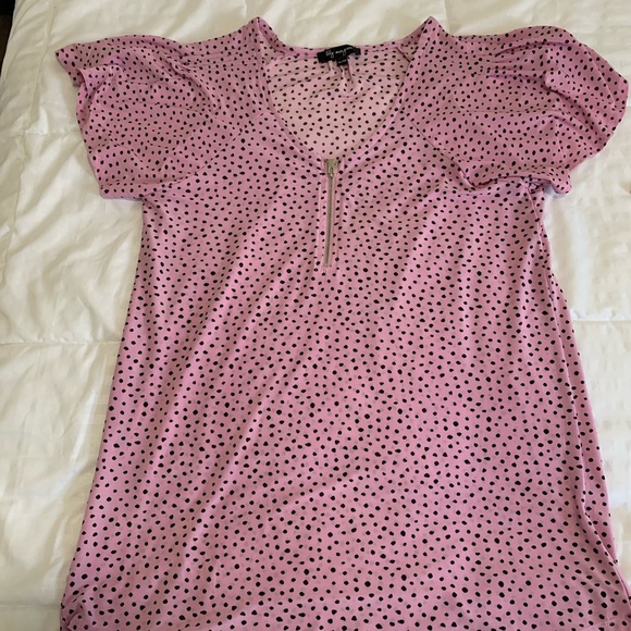 Lily Morgan Pink Polka Dot Short Sleeve Blouse Women’s Size US XL - Picture 6 of 10